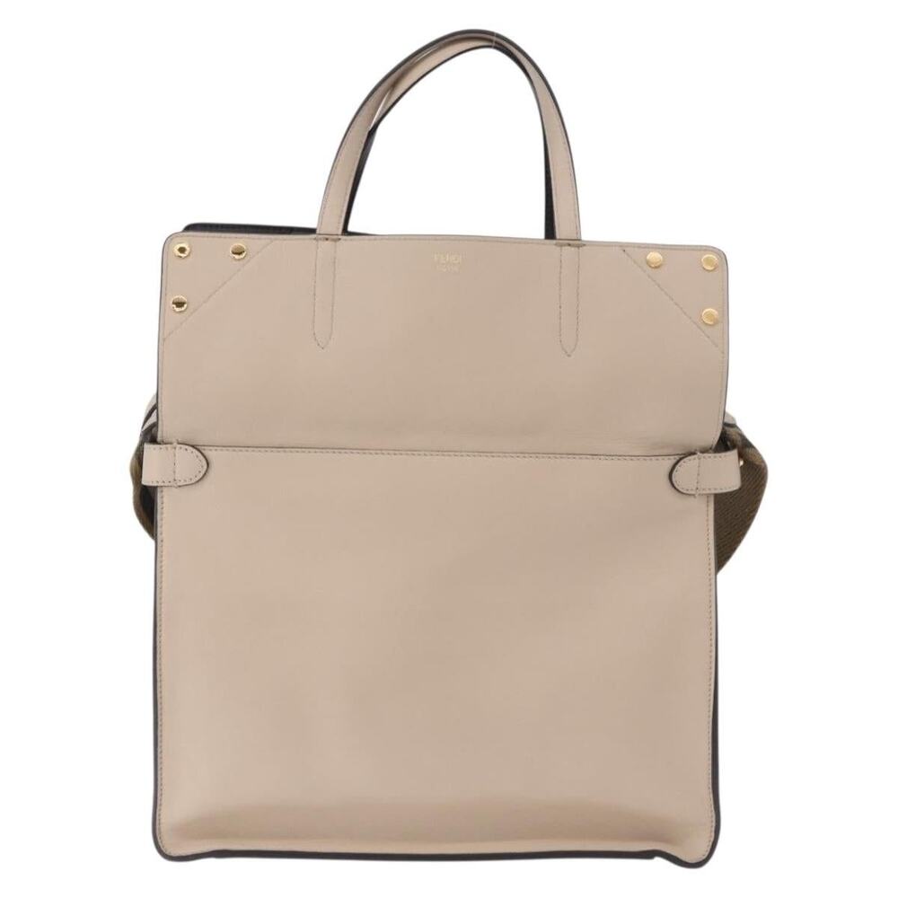 Fendi Leather Flip Tote Bag Blue